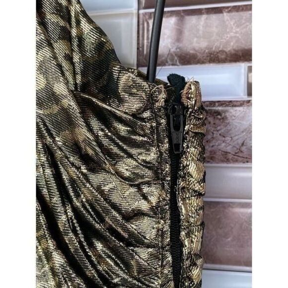 Jackie Bernard for EKLEKTIC Gold Lame Dress size 6 - Picture 6 of 12
